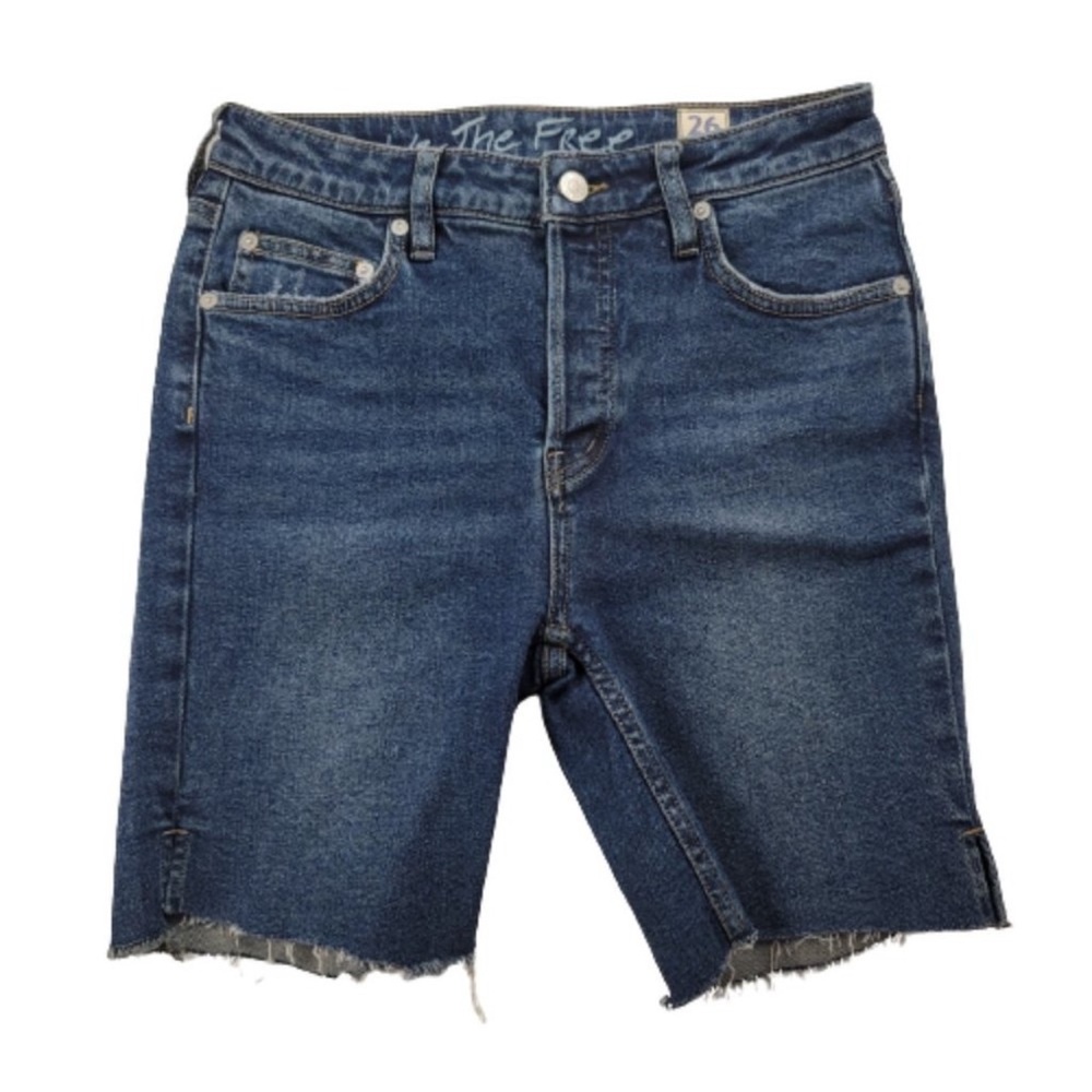 Free People Avery Bermuda Cadet Blue Shorts